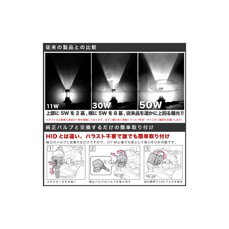 RK5/6 Step Wagon Spudder LED Fog H11 50W Set of