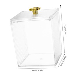 Gatuida Makeup Sponge Organizer with Lid Cotton Pad and Swab Storage Box Transparent Desktop Cosmetic Holder Sturdy Pet Material Space Saving Design for Dressing Table