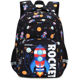 abshoo Cute Rocket School Backpack For Boys Elementary Kindergarten Kids School Bag (Rocket Black)