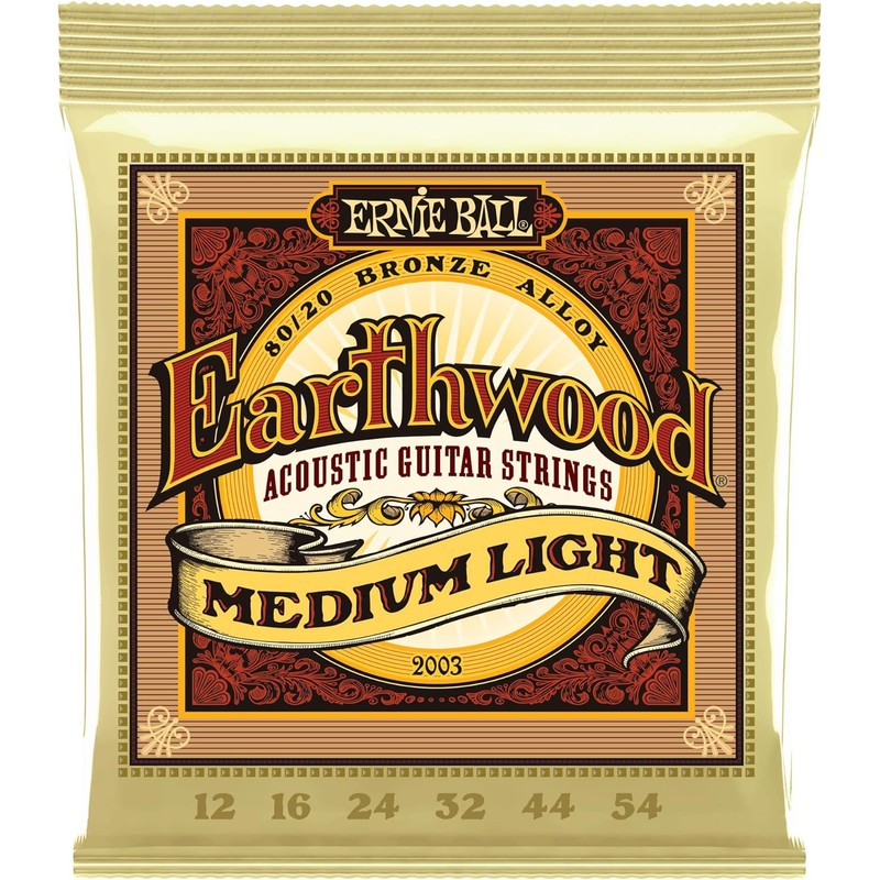 Ernie Ball Earthwood Light - Cuerdas para guitarra acústica, bronce