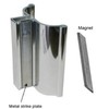 3" Bright Chrome Frameless Shower Door Handle with Metal Strike