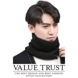 VALUE TRUST Men's Neck Warmer, Autumn, Winter, Cold Protection, Stylish, Motorcycle, Bicycle, Work, Golf, Small Face Effect, Unisex, Simple, Outdoors, Sports, Black