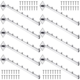 Vesici 10 Pcs 18 Inch 7 Ball Waterfall Hook for Wall Mount Heavy Duty Clothes Hanger Rack Wall Mounted Coat Hooks for Bathroom, Bedroom, Laundry Room Clothing Display