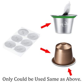 RECAPS Aluminum Espresso Lids Foil Seals Reusable Filters Only Compatible with Nespresso Original Line Small Pods(Lids 120 Pcs Only) 37mm in Diameter