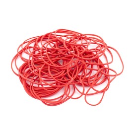 D.RECT - Rubber Bands | 100 g Bag | 50 mm Diameter Width 1.5 mm Rubber Ring Bands for Household, Work, Office Reusable Durable Durable Stable Red