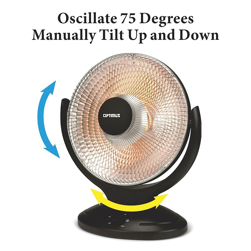 Optimus H-4430 14-Inch Oscillating Dish Heater