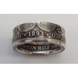 Morgan Silver Dollar Coin Men's Ring, Coin Ring for Men, Women Coin Rings, Promise Ring, 1 Dollar Silver Coins Rings Men, Coin Morgan Ring Dollar Engraved 1893 Ring Size 8