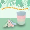 J.H. Company Set 4 Bowl + 4 Cucharas Fibra De