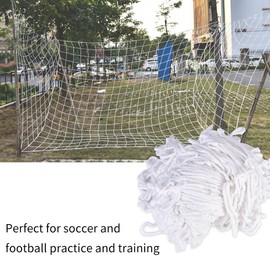 Keenso Football Goal Net 3x2m Polypropylene Fibre Football Goal Net White Football Goal Net Replacement for Sports Game Training Equipment