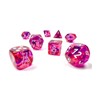 Red Nebula Black Light Special Dice with White Numbers 7+1