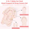 CARUILI Baby Car Seat Head Support & Strap Covers, Upgraded