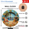 Lancholy Beach Theme Wall Clock Surfboard Decor 10-Inch Wooden Wall