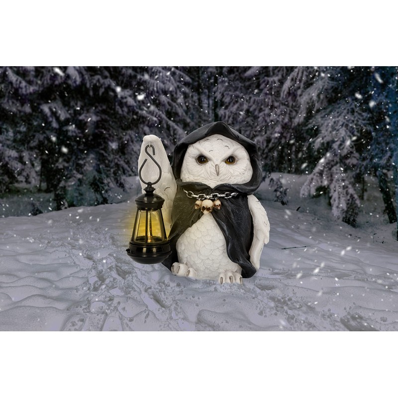 Nemesis Now Reapers Flight Owl Lantern Figurine, White 17cm
