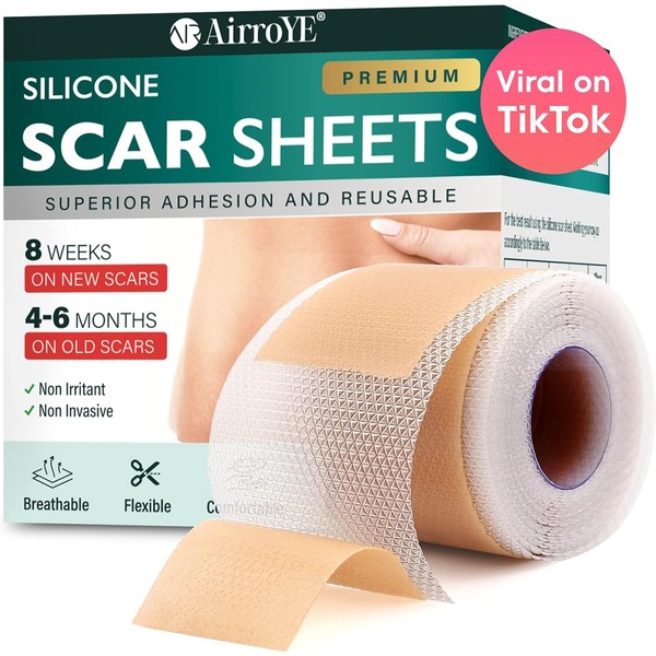 Silicone Scar Sheets,Silicone Scar Tape(1.6"x 120" Roll-3M), Reusable and Effective