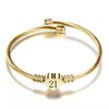 KunBead 21st Birthday Love Heart Gold Tone Bracelets for Women