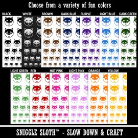 Husky Dog Face Sleepy Tired Temporary Tattoo Water Resistant Fake Body Art Set Collection - Purple (One Sheet)