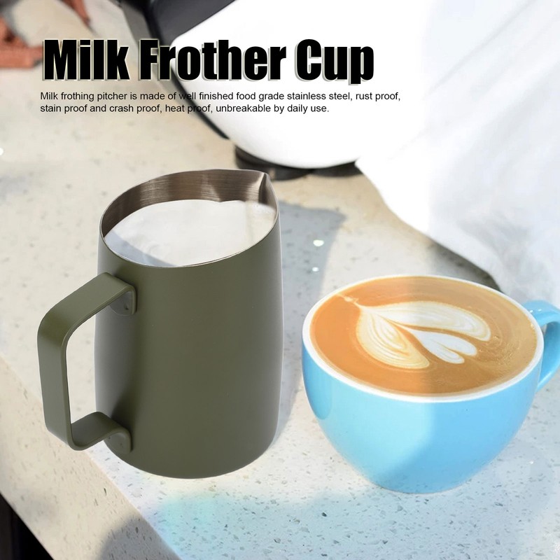Milk Frothing Pitcher Slanting Mouth Food Grade Stainless Steel Milk
