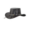Black Jungle Cowboy Leather Hat - Reedley Size L