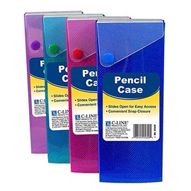 C-Line Products Inc, 05600, Slider Pencil Case, Color Assorted, 6/Pack, Sold As 1 Pack6