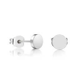 TGNEL 5mm Dot Earrings Studs Titanium Earrings for Women Men, Small Simple Round Disc Nickel Free Earrings Hypoallergenic for Sensitive Ears