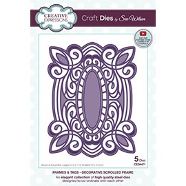 Creative Expressions Sue Wilson Tags-Decorative Scrolled Frame-Craft, Metal, Largest die 14.2 x 11 cm