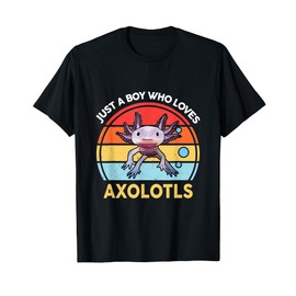 Just A Boy Who Loves Axolotls Cute Axolotl T-Shirt
