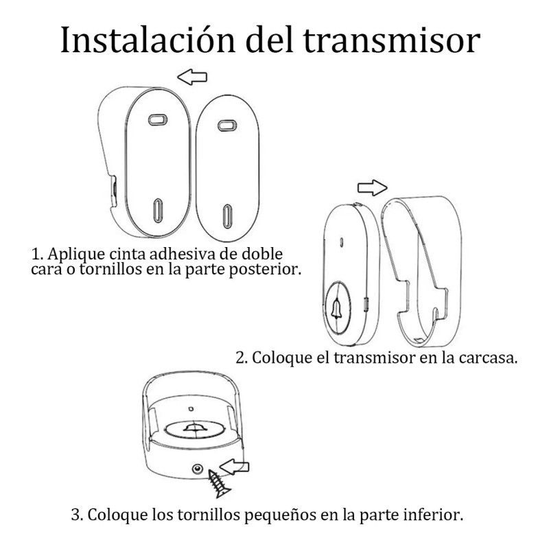 Timbre Inalámbrico Impermeable Con Luz Led 1 Transmiso 1 Rec