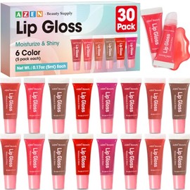 AZEN 30 Pack Lip Gloss Pink Set, Lip Oil for Dry Cracked Lips Moisturizing Hydrating Nourishing with Vitamin E