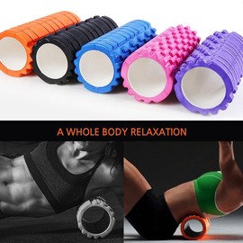 Double-Sided Foam Roller / Yoga Roller / Massage Roller Pilates Foam Roller Black 3ea