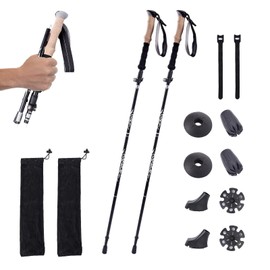 JEELAD トレッキングポール 登山用 折りたたみ ストック 軽量 100-130cm伸縮 アルミ製 コンパクト 収納バッグ付き 長さ調整可能 ウォーキング ポール テッキ 登山杖 山登り 男女兼用