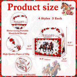 HOWAF 12 PCS Kentucky Derby Derby Candy Box Derby Day Treat Boxes Horse Racing Goodie Boxes for Run for the Rose Party Decor Supplies Derby Race Gift Box