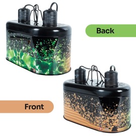 WACOOL Reptile Dome Light Dual Fixture for 2 Reptile Light Bulbs, Optical Reflector Lampshade for Tropical Desert Reptile Heat Lamp UVB Light Dual Combo Kit with 2 Indenpent Switches