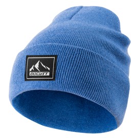 DOCVIT - Gorro de punto con puños, para invierno, unisex, de punto de cráneo, para hombres y mujeres, Azul, Talla única