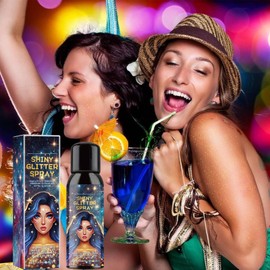 Body Glitter Spray, Glitter Spray for Hair, Body & Clothes | Quick-Drying, Long-Lasting Sparkle | Perfect for Festivals, Christmas, Parties & Cosplay- 1 Pack (Gold, 120ml)