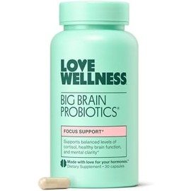 Love Wellness Suplemento Nootropics Brain Support, Big Brain Probiotics  Función Cerebral, Enfoque, Salud Cognitiva Y Estado De Ánimo Saludable