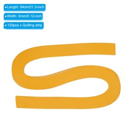 PATIKIL Quilling Strips Paper 120pcs 1/8"(3mm) 54cm Origami Paper Quilling Strip for Art DIY Hand Craft Christmas Golden Yellow