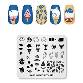 Rolabling Summer Ice Cream Nail Stamping Plate Cute Animal Print Template