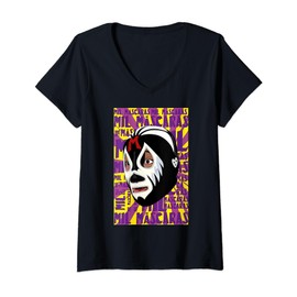 Womens Mex-Art Mil Máscaras Lucha Libre Mexican Wrestler Legend V-Neck T-Shirt