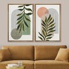 SIGNFORD Framed Canvas Print Wall Art Set Jungle Palm Leaf