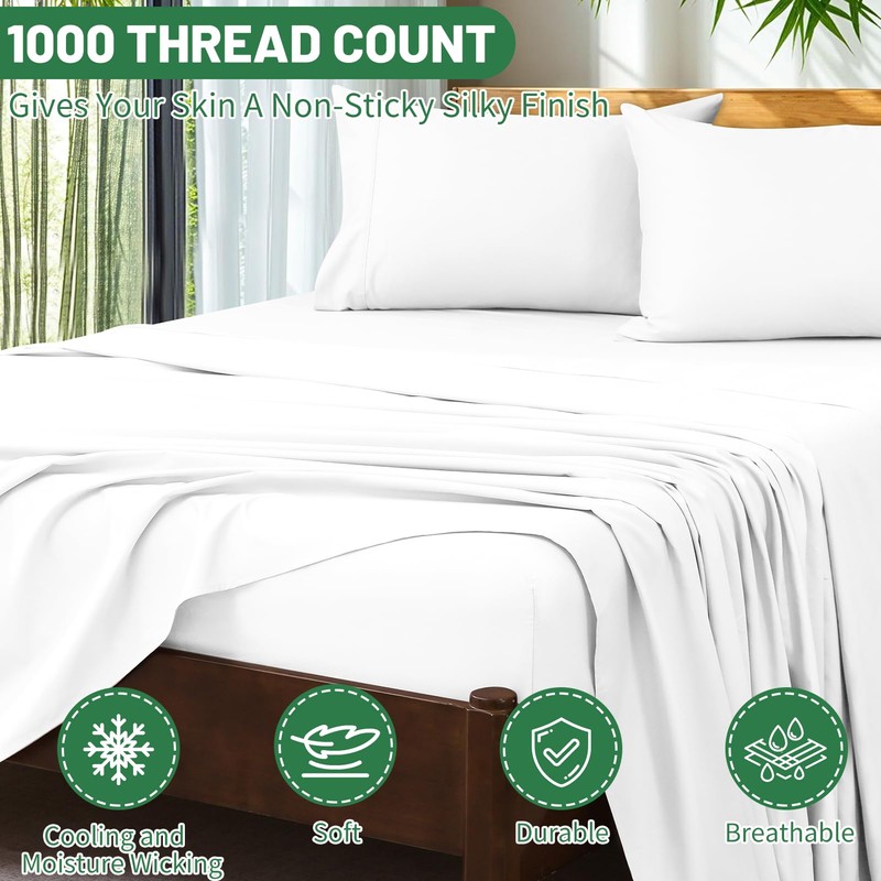 Overket Extra Deep Pocket California King Sheets 18-24 Inch 100%