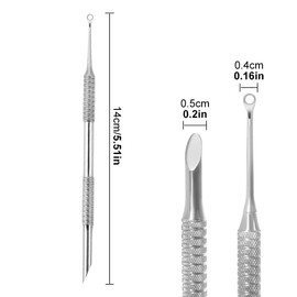 Cuticle Pusher Tool, Stainless Steel 2-in-1 Cuticle Pusher, Double Head Nail Cuticle Pusher, Nail Care Remover Cuticle Trimmer for Manicure Pedicure ​