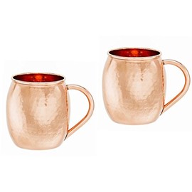 Hammered Solid Copper Moscow Mule Mug, 16 Oz., Set of 2