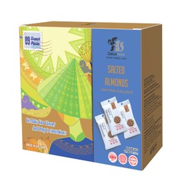 DELUXNUTS Roasted Whole Salted Almonds (9 Packs), Low Calorie, Individual Pack, Premium Quality Snack Nuts, Healthy Snack for Kids & Adults, Good Source of Fiber, Gluten-Free