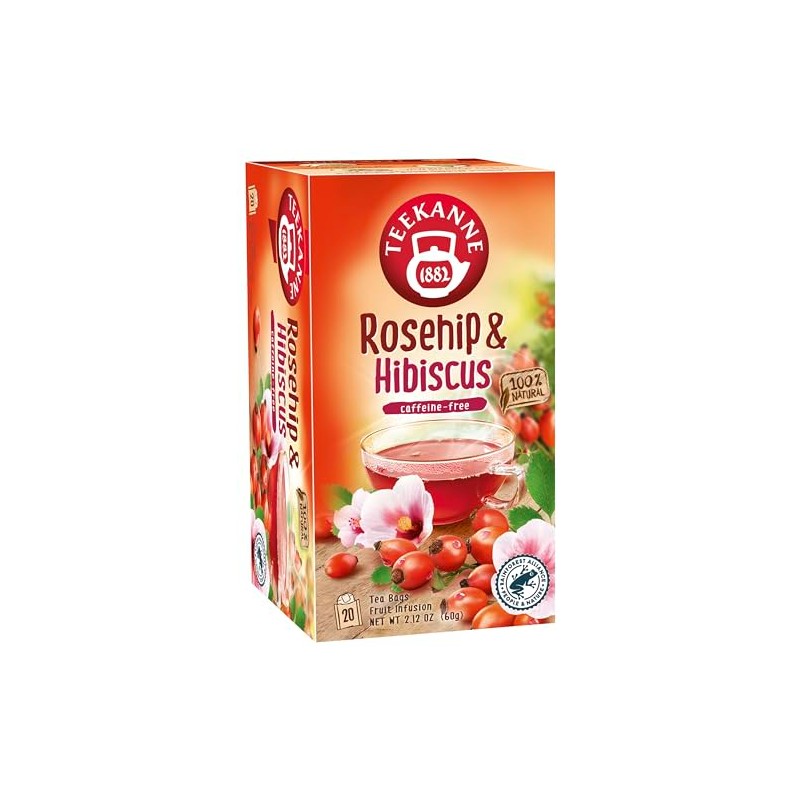 Teekanee Rosehip & Hibiscus Natural Fruit Herbal Infusion Tea 20