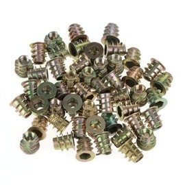 50 Pcs Insert Nuts Zinc Alloy Hex Nuts Embedded Nuts Screw-in Type Furniture Hex Nuts Repair Tools Joint Alloy Hardware High Hardness Furniture Woodworking DIY M5x10