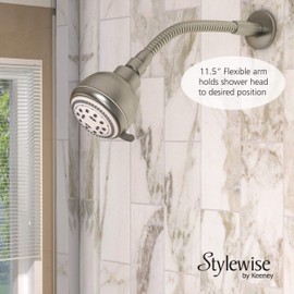 Keeney Stylewise 11.5" Flexible Showerhead Extension Arm, Brushed Nickel