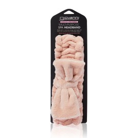 GIOVANNI Multi-Purpose Spa Headband - Eco Chic Beauty, Cute Bow Stylish and Functional Design, Adjustable, Super Soft Fabric, Smooth and Comfortable Texture, Beauty Essential - Blush (Pack of 1)