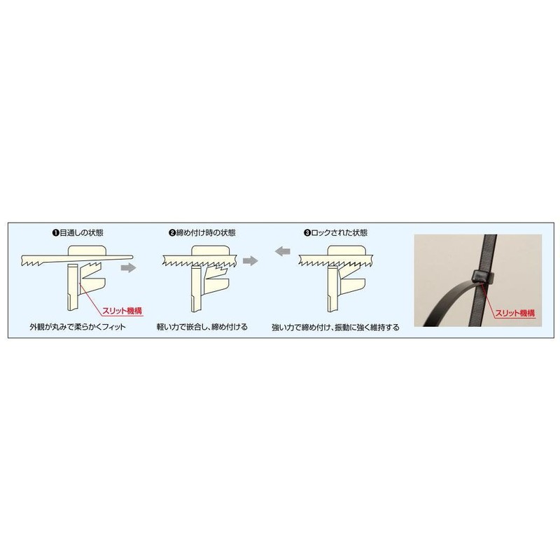 SK Koki AD-200 Cable Ties Sky Lock Standard Type, White,