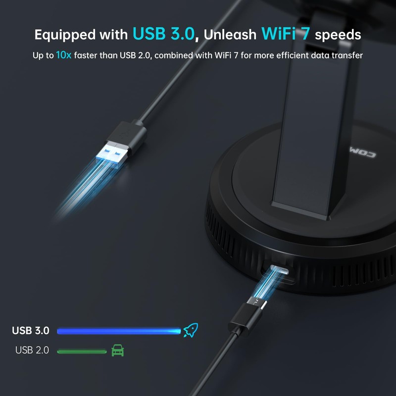 COMFAST BE6500 USB WiFi Dongle for PC WiFi Adapter Tri-Band