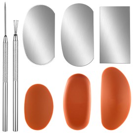 Soft Silicone Pottery Clay Sculpt Tools Set, 3 Sizes Rubber Pottery Clay Ribs 3 Sculpture Potterys Molding Scraper Cutter 1Clay Ceramic Needle 1 Feather Wire Texture Detail Tools Crafts for Sculpting